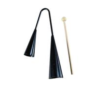 iplusmile Instrument à Percussion Garçon Fille Agogo Cloche Métal Noir avec Baguette Bois Double Tonalité Éducatif Éveil Musical Samba Percussion Instrument et Portable pour Garçon Fille