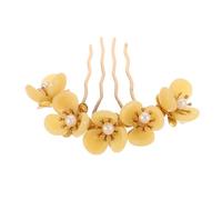 iplusmile Jade Floral Hairpin Side Comb Lightweight Long Teeth Barrettes For Women Elegant Hair Jewellery For Wedding Party Bridesmaid Smooth Gentle Hair Clip