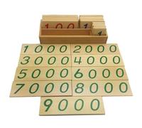 iplusmile Jeu de Cartes Numériques Éducatives en Bois, Mini Cartes Numérotées de 1 à 9000, D'éveil pour Garçon et Filles, Matériel Didactique, Apprentissage des Chiffres Mathématiques,
