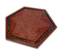 iplusmile Jeu de Dames Bois Naturel Hexagonal pour Garçon Fille et Familles Plateau Éducatif Parent Garçon Fille Jeu de Billes Chinois Divertissement Familial et Loisirs