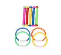 iplusmile Jeu de Plongée pour Piscine Jouets Submersibles Résistants à Usure avec Anneaux et Bâtons Colorés Accessoires Garçon Fille pour Entraînement Natation et Jeux Couleur Aléatoire