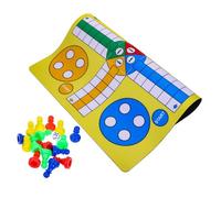 iplusmile Jeu De Société Ludo Volant Pliable pour Garçon Et Filles Et Famille, Plateau 35 Cm Léger, Tapis De Jeu Portable Pions Colorés, pour Fêtes Et Voyages, Set Complet