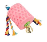iplusmile Jouet à Mâcher pour Oiseaux avec Clochette Pierre à Aiguiser pour Bec Oiseau Friandises pour Perruches Calopsittes Conures Perroquet du Sénégal