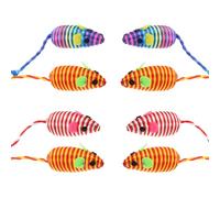 iplusmile Jouets Souris Résistant la Déformation Lot de 8 pour Chat en Corde de Coton, Forme Souris Mignonne pour Garder Chatons Actifs et Heureux Couleur Couleur Aléatoire Plusieurs Styles