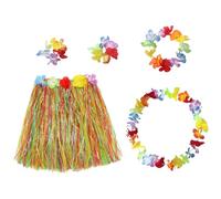 iplusmile Jupe danse polynésienne kit décorations fête tropicale femme accessoires thème plage carnaval Halloween