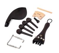 iplusmile Kit 15 Pièces Accessoires de Violon en Ébène Noir Queue en Boyau, Mentonnière, Cordier, Chevilles, Garantie de Qualité et Finition Fine pour Violon DIY