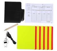 iplusmile Kit Arbitre Cartons Rouge et Jaune avec Sifflet INOX et Carnet Cuir Portable Complet pour Football Basketball Accessoires Durables pour et Entraînement