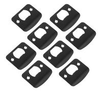 iplusmile Kit de 8 Plaques de Gâche de Porte à Pêne Dormant en Acier Inoxydable Noir avec Vis, Coins Arrondis, Protection Renforcée pour Porte D’Entrée, Compatible Réparation et