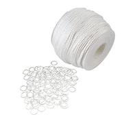 iplusmile Kit de Corde à Rideau Blanc avec Anneaux Romains Plastique Fil de Tension Pratique pour Suspension de Voilages Décoration Intérieure et Extérieure