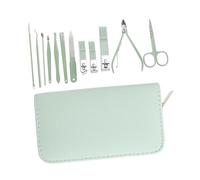 iplusmile Kit de Pédicure et Manucure en Acier Inoxydable 12 Pièces, Coupe-ongles Multifonction, Nettoyeur D’ongles, Épilateur Sourcils, Couleur Vert Matcha, pour Usage Quotidien et Voyage