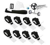 iplusmile Kit de Sangles Nylon pour Enrouleur de Couverture Solaire de Piscine Enterrée avec Boucles et Plaques de Fixation Attache Couverture Piscine Solaire