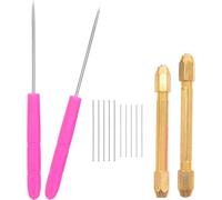 iplusmile Kit d'Implantation de Cheveux pour Poupées DIY avec Aiguilles Interchangeables 06 et 08 MM Manches Alliage Métallique Accessoires pour Création et Réparation Couleur Aléatoire