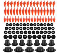 iplusmile Kit DIY de 320 Pièces pour Bonhomme de Neige - Boutons Nez en Plastique Résistants Mini Chapeaux Noirs Petit et Moyen Accessoires de Noël pour Décoration Couture et Loisirs