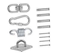 iplusmile Kit Fixation Hamac Suspendu avec Crochet et Ressort pour Balançoire Chaise Hamac et Accessoire de Porche Installation Intérieure et Extérieure sur Poutres Bois et Plafond Solide