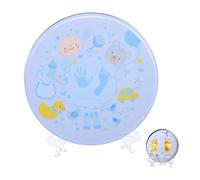 iplusmile Kit Garçon Fille Newborn Footprint Keepsake Douce Bleu Cadeau Naissance Personnalisé pour Souvenir de Facile à Utiliser et Transporter