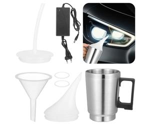 iplusmile Kit Rénovation Phare Voiture Vapeur Polymérisation, Bol Atomisation Chauffant pour Restauration Optiques Opaques et Rayures, Outil Polissage avec Adaptateur Secteur (Sans Liquide)