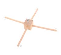 iplusmile Kit Support Mobile Bébé en Bois Naturel à Assembler Soi-même Cadre Carré Compact 3 Support Mobile Berceau Polyvalent pour Décoration Chambre Garçon et Filles et Carillon Éolien