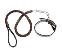 iplusmile Laisse pour Chien Cuir Véritable Corde Résistante Extérieure Collier Moyen et Grand Contrôle Ergonomique et Liberté de Mouvement