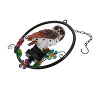 iplusmile Lampe carillon éolien hibou dirigé Patio lampes solaires suspendues extérieures lumières de pelouse à énergie solaire suspension de jardin en résine le fer Brown