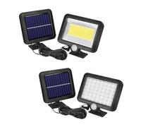 iplusmile Lampe Murale Solaire Étanche avec Détecteur de Mouvement LED Cob Haute Luminosité Lumière Extérieure Intelligente avec Capteur Corps Humain et Câble Extensible pour Jardin Garage