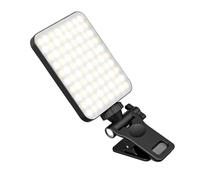 iplusmile Lampe Selfie LED Portable Clip Réglable Lumière Douce pour Téléphone Ordinateur Tablette Mini Vidéo Conférence Lumière Rechargeable Noire
