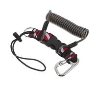 iplusmile Lanière de Plongée Noire pour Appareil Photo avec Boucle à Dégagement Rapide Dragonne en Spirale Résistante en Acier Inoxydable Corde de Sécurité Visible pour Activités