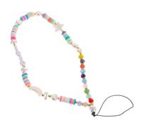 iplusmile Lanière de Téléphone Décorative Perles avec et Lune Bracelet Perte pour Mobile Chaîne Argile Souple Accessoire Pratique et pour Clés et Appareils