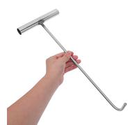 iplusmile Lève-Plaques d'Égout en Acier Inoxydable 38 CM X 8 MM Crochet en T Robuste Anticorrosion pour Soulever Couvercles de Regard Outil Pratique pour Travaux d'Entretien Extérieurs