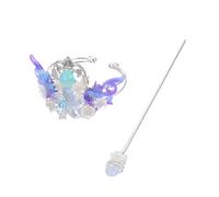 iplusmile Lot Couronne Cheveux Hanfu Vintage Argenté Dégradé Bleu Épingle Chinoise Traditionnelle Décoration Ancienne Pour Fête Et Photo