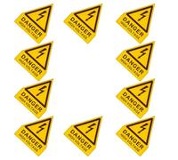 iplusmile Lot de 10 Autocollants de Sécurité Haute Tension 40X50 MM en PVC Adhésif Jaune Noir Panneaux d'Avertissement Électriques pour Équipements Industriels et Machines Étiquettes de