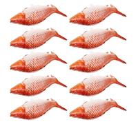 iplusmile Lot de 10 Ballons en Aluminium Forme Poisson Dessin Animé Rouge Décorations Nautiques pour Fête d'Anniversaire Accessoires Piscine et Thème Pêche Ballons Gonflables Gros