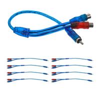 iplusmile Lot de 10 Câbles Audio Rca Répartiteur pour Voiture Câble en Cuivre 1 Mâle vers 2 Femelles Compatible Amplificateur et Haut-Parleurs Stéréo Connexion Flexible