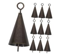 iplusmile Lot de 10 Cloches Décoratives Vintage en Fer 3,5 Cm Couleur Bronze Vieilli Artisanales Faites à La Main Sonore pour Décoration Noël, Maison, Extérieur Et DIY