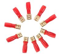iplusmile Lot de 10 Connecteurs à Sertir à Fourche pour Câblage Autoradio Bornes de Câble d'alimentation d'Amplificateur Extrémités de Câble de Haut-Parleur en Cuivre Plaqué Or Connexion