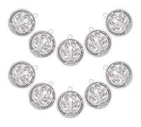 iplusmile Lot de 10 Pendentifs Religieux en Métal Alliage de Zinc avec Motif Croix Saint Benoît Breloques pour Fabrication de Colliers Bracelets et Porte-Clés DIY Protection Spirituelle