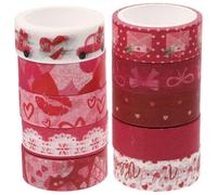 iplusmile Lot de 10 Rubans Washi Adhésifs Décoratifs Saint-Valentin Papier Washi Imprimé 15 MM X 7 M Ruban Masking Tape pour Scrapbooking DIY Journal Intime et Décoration Créative
