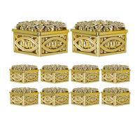 iplusmile Lot de 12 Boîtes à Bonbons en Plastique Doré 6X3 CM Coffrets Présents Multifonctionnels Décoratifs pour Fête Mariage et Objets Décoration Contenant à Bonbons Pratique et