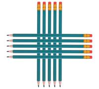 iplusmile Lot de 12 Crayons Pré-Taillés Verts avec Gomme Effaçable Forme Hexagonale Confortable Mine Dure Anti-Bavure Crayons de Dessin et Correction pour Artistes Étudiants et Bureau