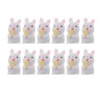 iplusmile Lot de 12 Lapins Miniatures en Résine pour Décoration Créative de Pâques, Figurines Polyvalentes pour Bricolages Festifs et Décorations de Table