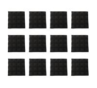 iplusmile Lot de 12 Panneaux D'insonorisation Pyramide en Polyuréthane Noir 5cm pour Isolation Acoustique et Absorption des Chocs, pour Studio et Salle de Répétition