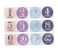 iplusmile Lot de 12 Sets D'autocollants Mensuels pour Bébé - Né, Cartes de Suivi Réutilisables en Papier, Accessoire Photo Créatif pour Suivi de Croissance et Souvenirs des Premiers Mois