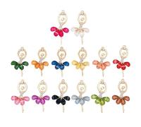 iplusmile Lot de 14 Pendentifs Accessoires pour Bijoux Faits Main Danseuse de Ballet en Alliage et Résine pour Décorations de Paquet et Porte-clés
