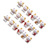 iplusmile Lot de 18 Mini Figurines de Chat Amulette en Résine Décoration Miniature Polyvalente pour Maison de Poupée Gâteau et Bureau Statuettes Porte-Chance 6 Modèles X 3 Pièces Taille