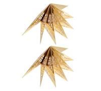 iplusmile Lot de 2 Abat-Jour Dorés d'Étoile à 7 Branches Diamètre 45 CM Abat-Jour de Noël Créatif en Papier pour Décoration d'Intérieur Festive Mariage Fête et Vitrine