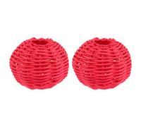 iplusmile Lot de 2 Abat-Jours Suspendus en Rotin Tissé Rouge Cache-Plafonnier Décoratif pour Lampe de Plafond Abat-Jour de Lustre Domestique pour Salon Chambre et Bureau