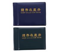 iplusmile Lot De 2 Albums De Rangement Mini 60 Pochettes pour Pièces De Monnaie, Classeurs Vert Et Bleu, Protection Et Organisation pour Collectionneurs De Pièces, Format Compact Portable