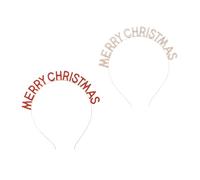 iplusmile Lot de 2 Bandeaux de Noël Alphabets pour Garçon et Filles et Adultes Couleurs Rouge et Or Léger et Confortable Accessoires Festifs pour Fête et Représentation sur Scène