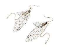iplusmile Lot De 2 Boucles D'oreilles Pendantes En Forme De : Boucles D'oreilles Pendantes En Fausses Perles, En Forme D'ailes De Fée, Pour Mariages, Occasions