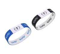 iplusmile Lot de 2 Bracelets Bibliques Élastiques Versets Inspirants Ensemble de Bracelets Portable pour Femmes et Hommes Bleu Blanc et Noir Blanc Accessoire Spirituel pour Événements