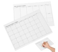 iplusmile Lot de 2 Carnets de Planification Papier 60 Pages Agenda Hebdomadaire et Mensuel, Format Compact, Couleurs Neutres, Bloc-Notes pour Planning de Travail et Organisation au Bureau